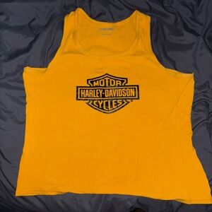 Harley-Davidson Gold Orange Crop Tank Top